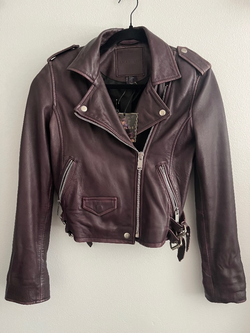 Purple Amaryllis Genuine Leather Jacket BNWT